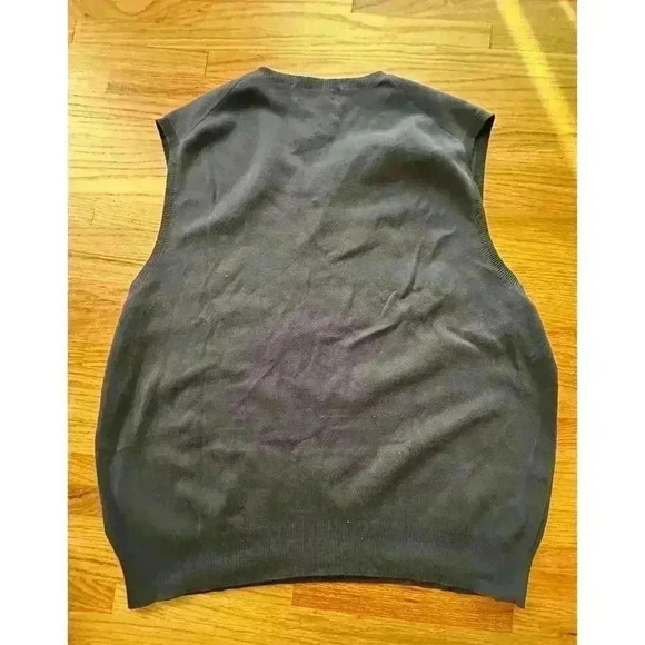 Vintage 90s Sweater Vest V-Neck Navy Blue Red Pony Preppy Academia l SIZE XL - Picture 6 of 6